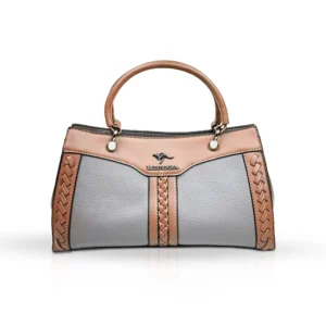 Grey & Tan Braided Elegance Tote