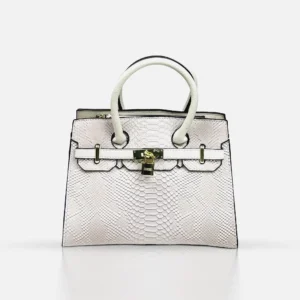 Premium Ivory Luxe Python Tote