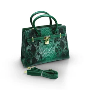 Emerald Luxe Python Tote