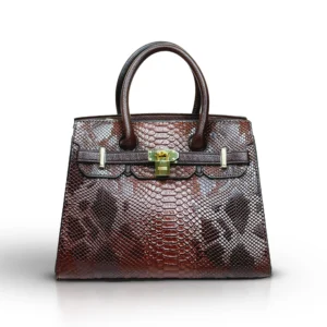 Chestnut Luxe Python Tote