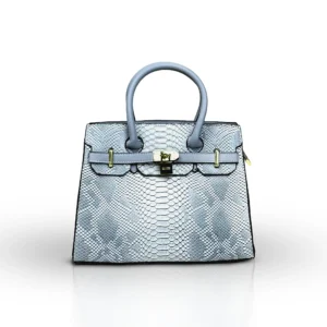 Frost Blue Luxe Python Tote