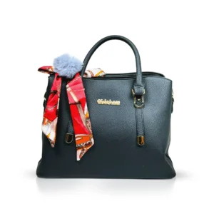 Noir Scarf Accent Handbag