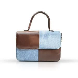 Denim & Brown Patchwork Mini Bag